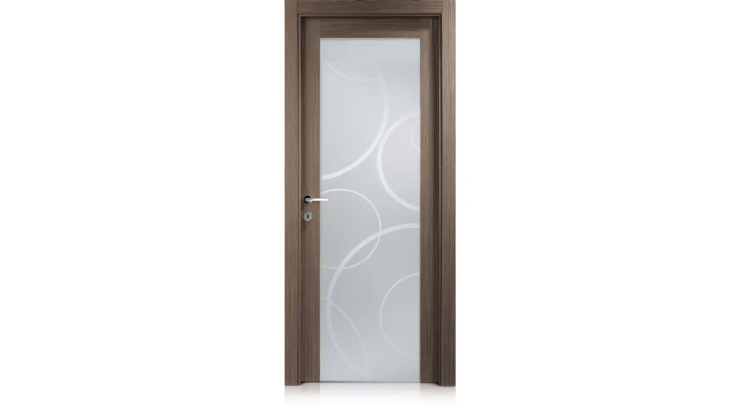 Porta per interni Area1 in laminato grafis moka con cristallo di Ferrero Legno