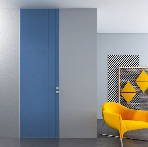 Porta interna Ideale ID25 in frassino laccato blu di Sololegno