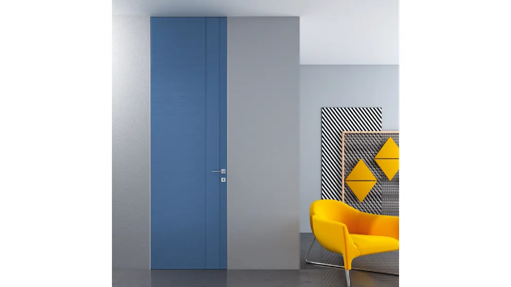 Porta interna Ideale ID25 in frassino laccato blu di Sololegno