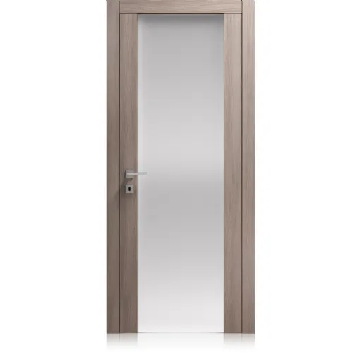 Porta per interni Liss Vetro Large in laminato finitura Ontario Polvere e cristallo di Ferrero Legno