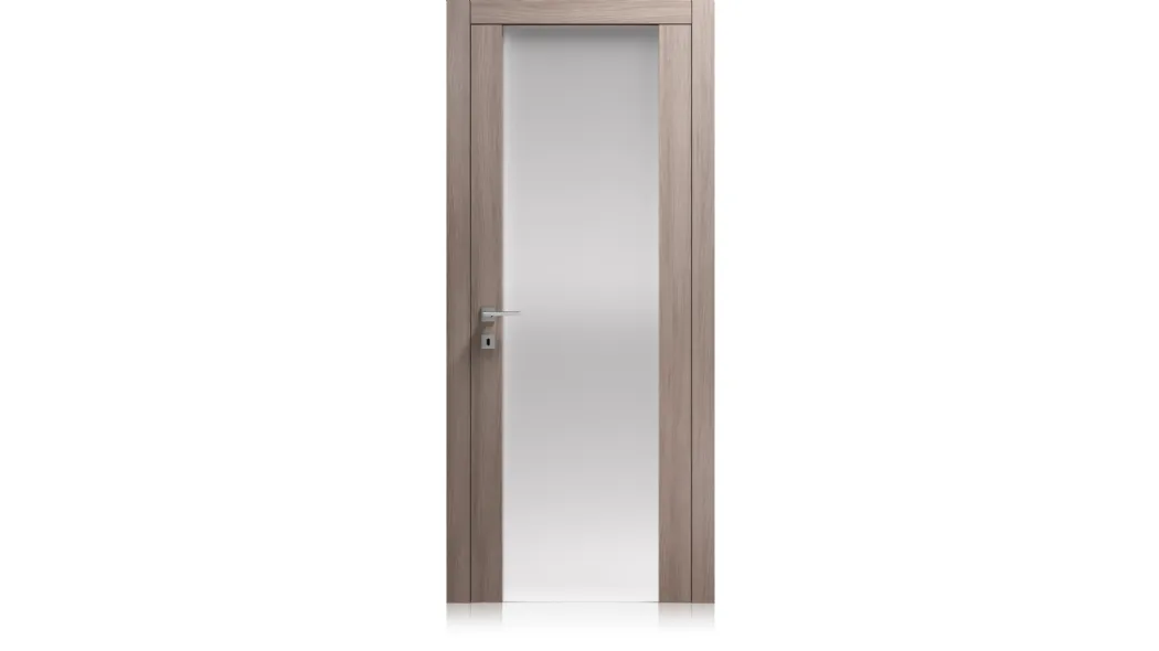 Porta per interni Liss Vetro Large in laminato finitura Ontario Polvere e cristallo di Ferrero Legno