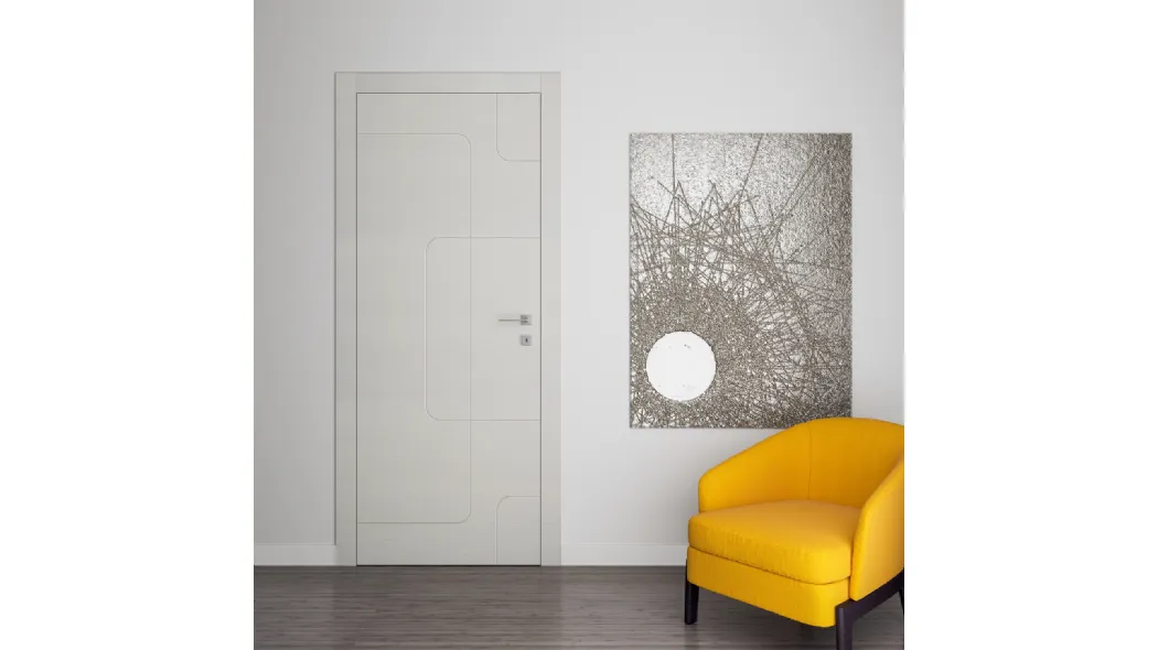 Porta interna Living LV01 in legno laccato grigio di Sololegno