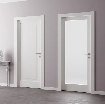 Porta interna Sintesi MD01 in rovere laccato bianco di Sololegno